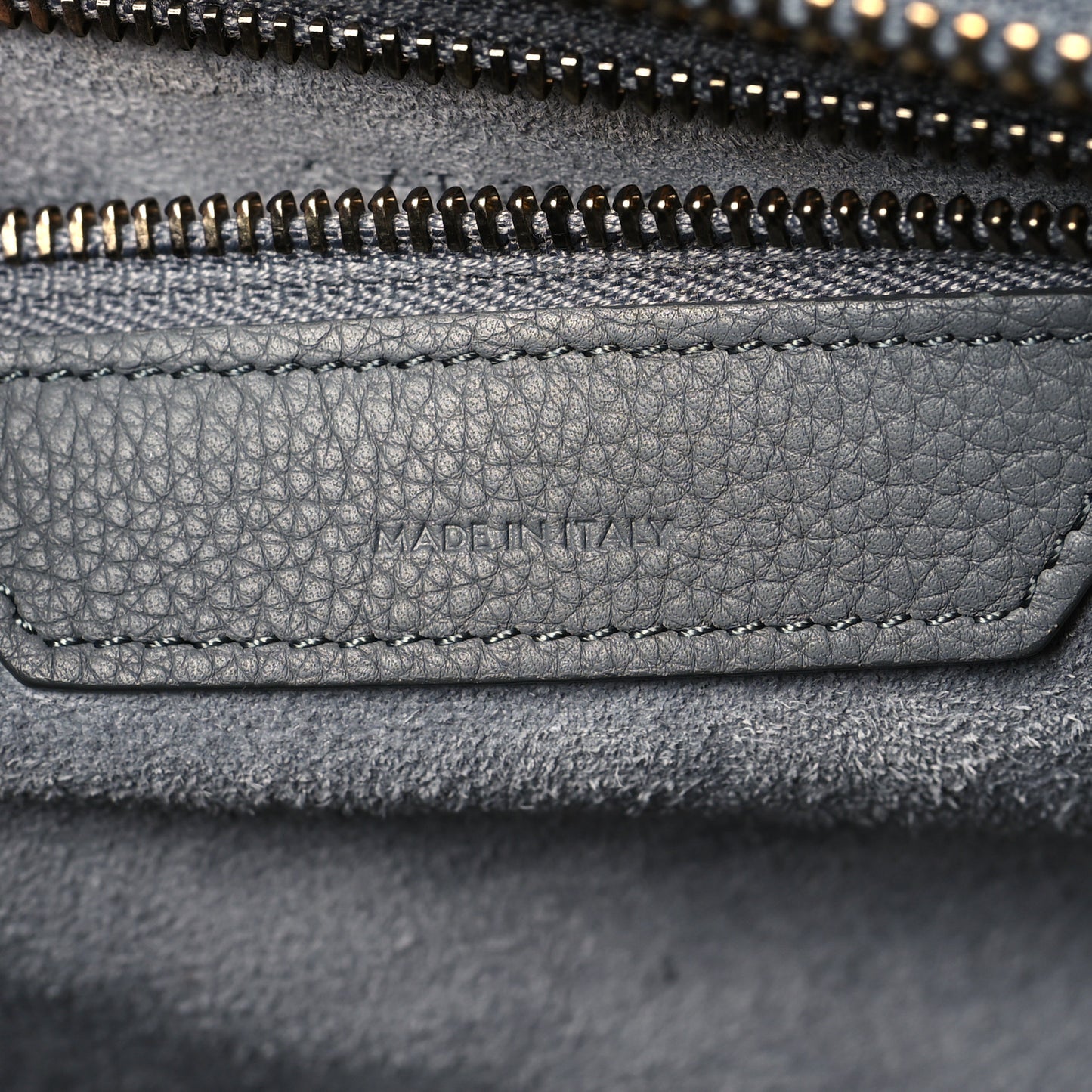 Drummed Calfskin Micro Luggage Kohl