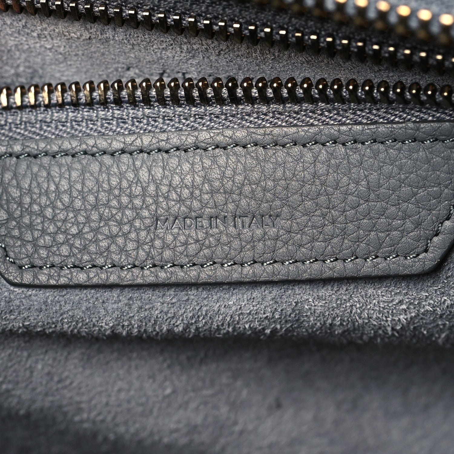 Celine Drummed Calfskin Micro Luggage Kohl 6 of 11