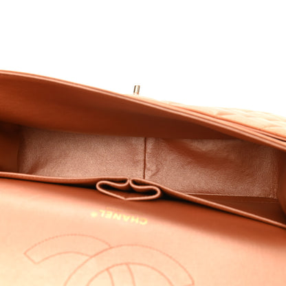 Chanel Metallic Lambskin Quilted Jumbo Double Flap Copper 5 of 15