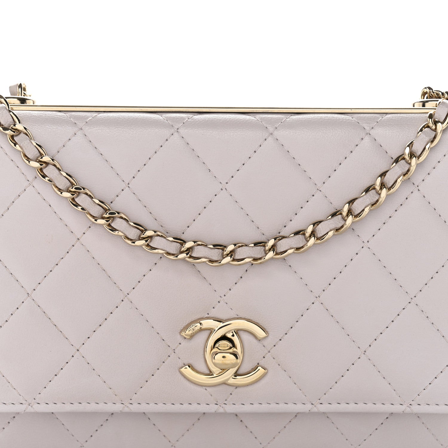 Chanel Lambskin Quilted Trendy CC Wallet On Chain WOC Lilac 9 of 14
