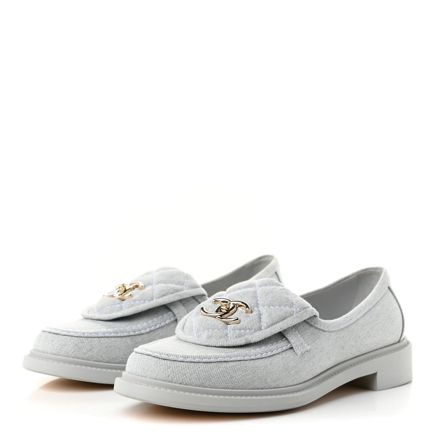 Denim CC Turnlock Loafers 40 Blue