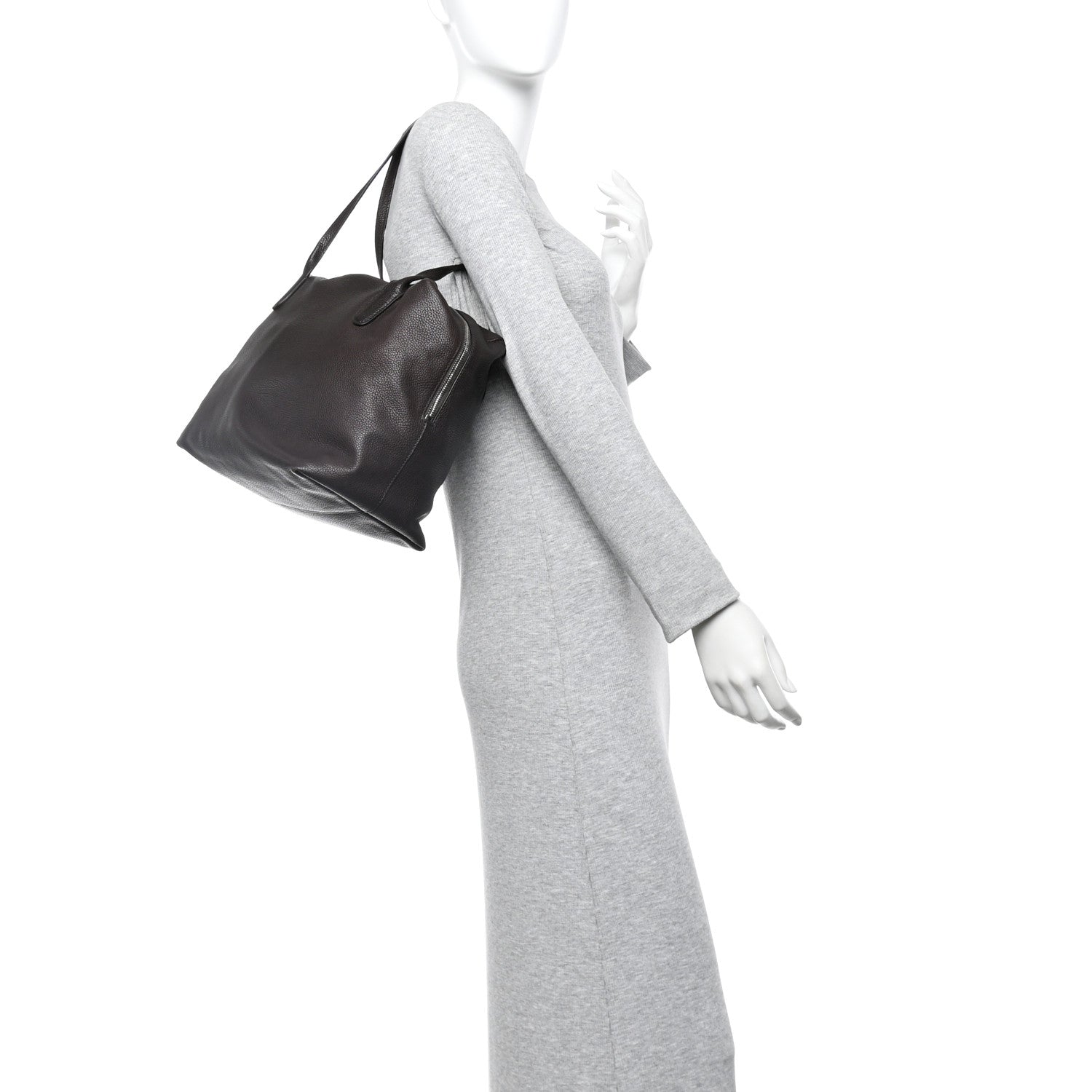 The Row Grained Saddle Calfskin Henri Bag Brunette 2 of 13