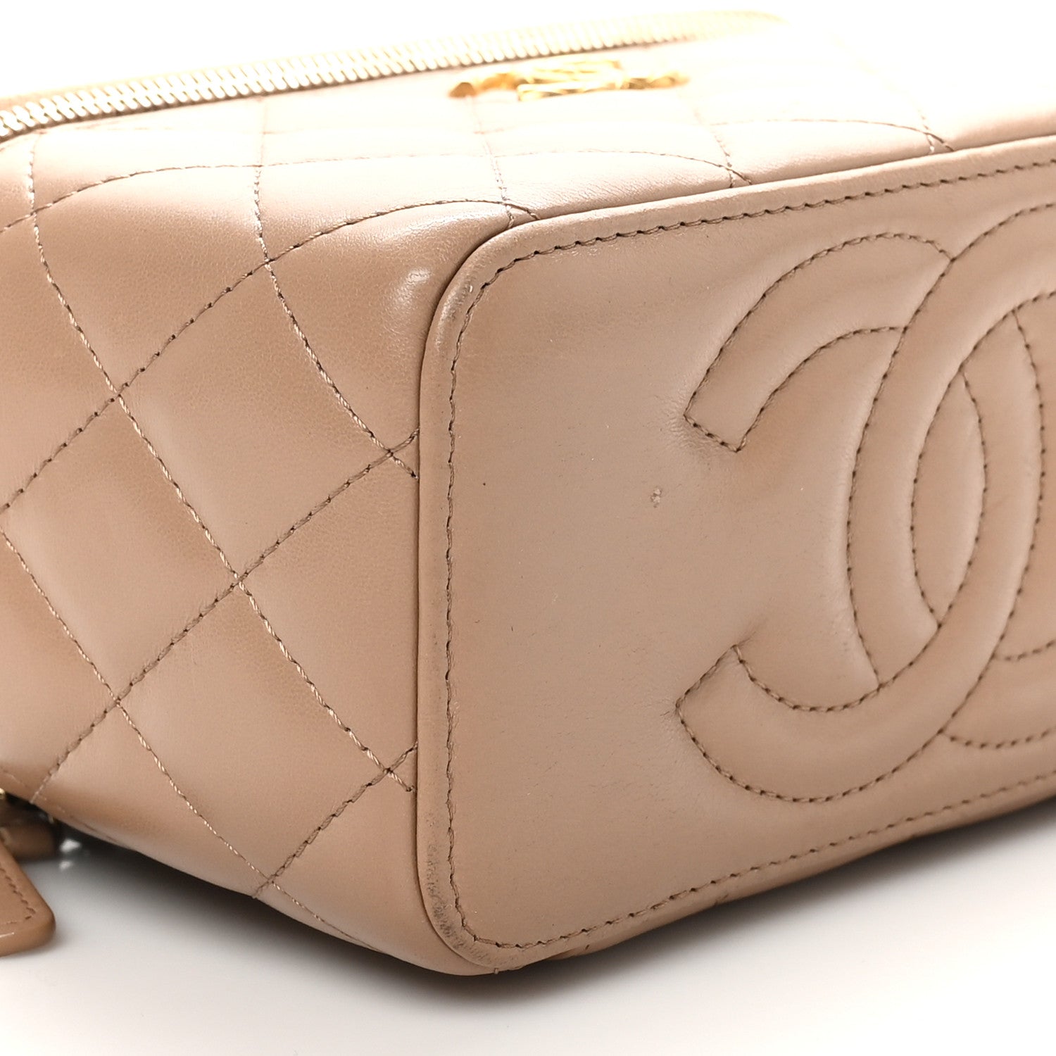 Chanel Lambskin Quilted Small Pillow Crush Vanity Case With Chain Beige 9 of 10