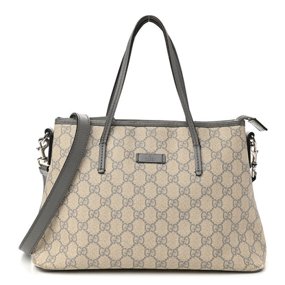 Gucci GG Supreme Monogram Small Zippered Tote Ecru Grigio 1 of 13