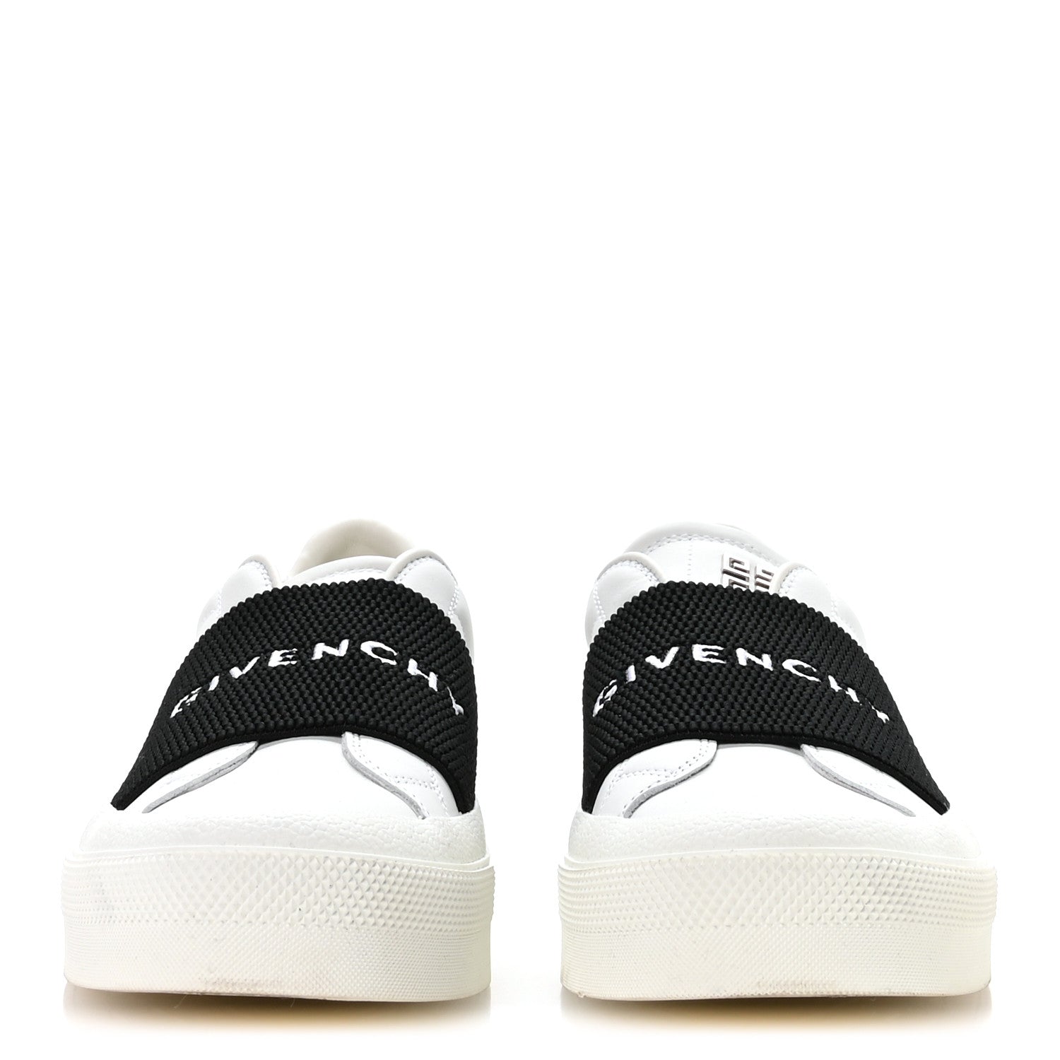 Givenchy Calfskin Band Logo Womens Urban Street Sneakers 37.5 White Black 3 of 9