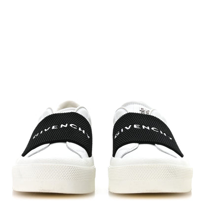 Givenchy Calfskin Band Logo Womens Urban Street Sneakers 37.5 White Black 3 of 9