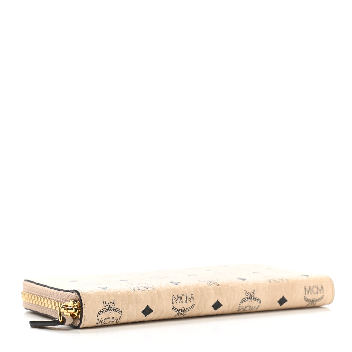 MCM Visetos Large Zip Around Wallet Beige 4 of 7