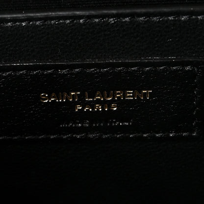 Saint Laurent Crinkled Calfskin Small Monogram Kate Satchel Black 6 of 9