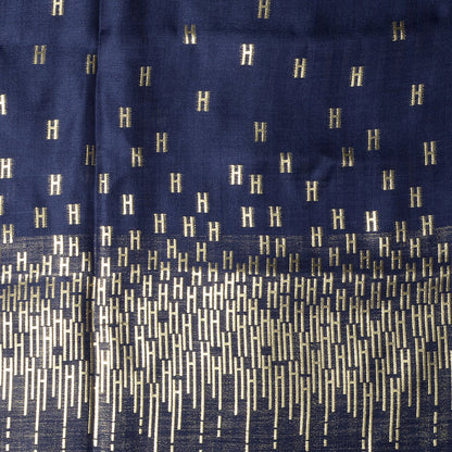 Hermes Silk Cashmere Hart Deco Stole Bleu Nuit Oro 1 of 6