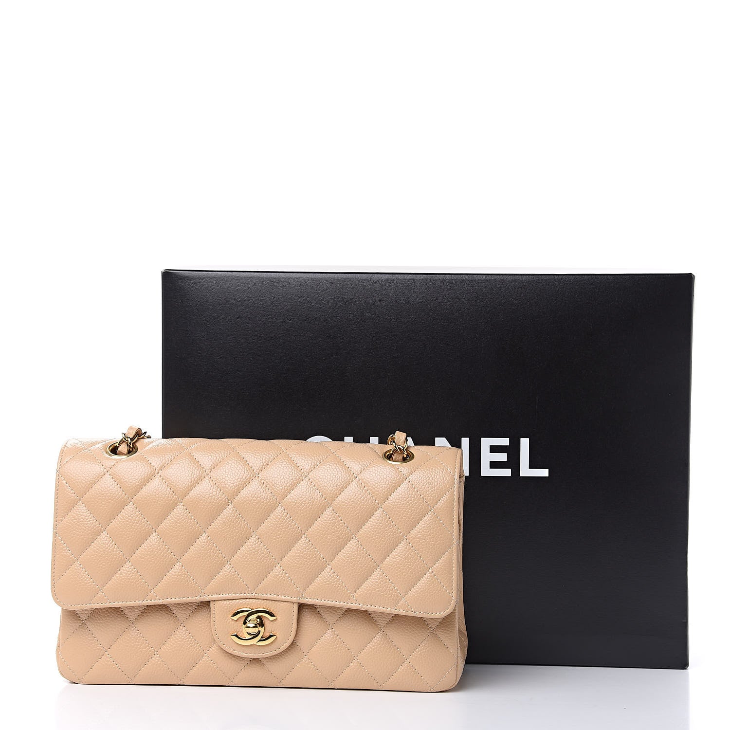 Chanel Caviar Quilted Medium Double Flap Beige Clair 11 of 11