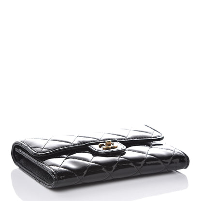 Chanel Patent Calfskin Quilted Small Flap Wallet Black 4 of 9