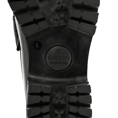 Gucci Cirano Lux Web Mens Horsebit Lug Sole Loafers 8 Black 6 of 9