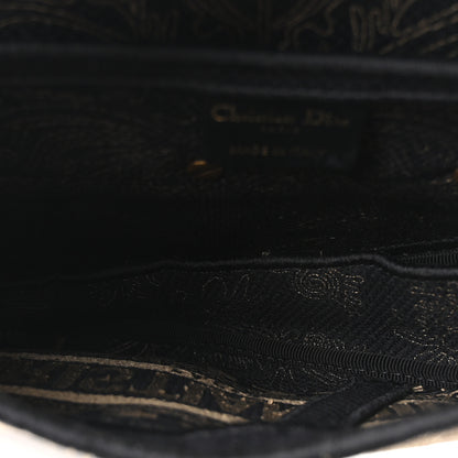 Christian Dior Canvas Embroidered Ornamental Cornely Saddle Bag Black Beige 5 of 11