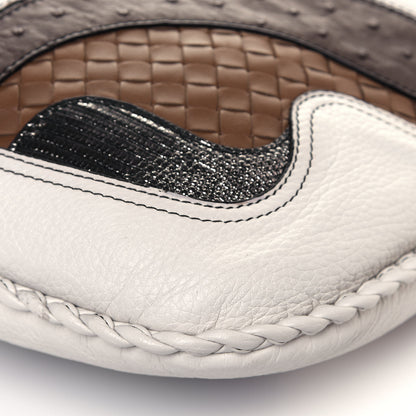 Bottega Veneta Cervo Deerskin Ostrich Lizard Intrecciato 50th Anniversary Large Veneta Hobo White 14 of 14