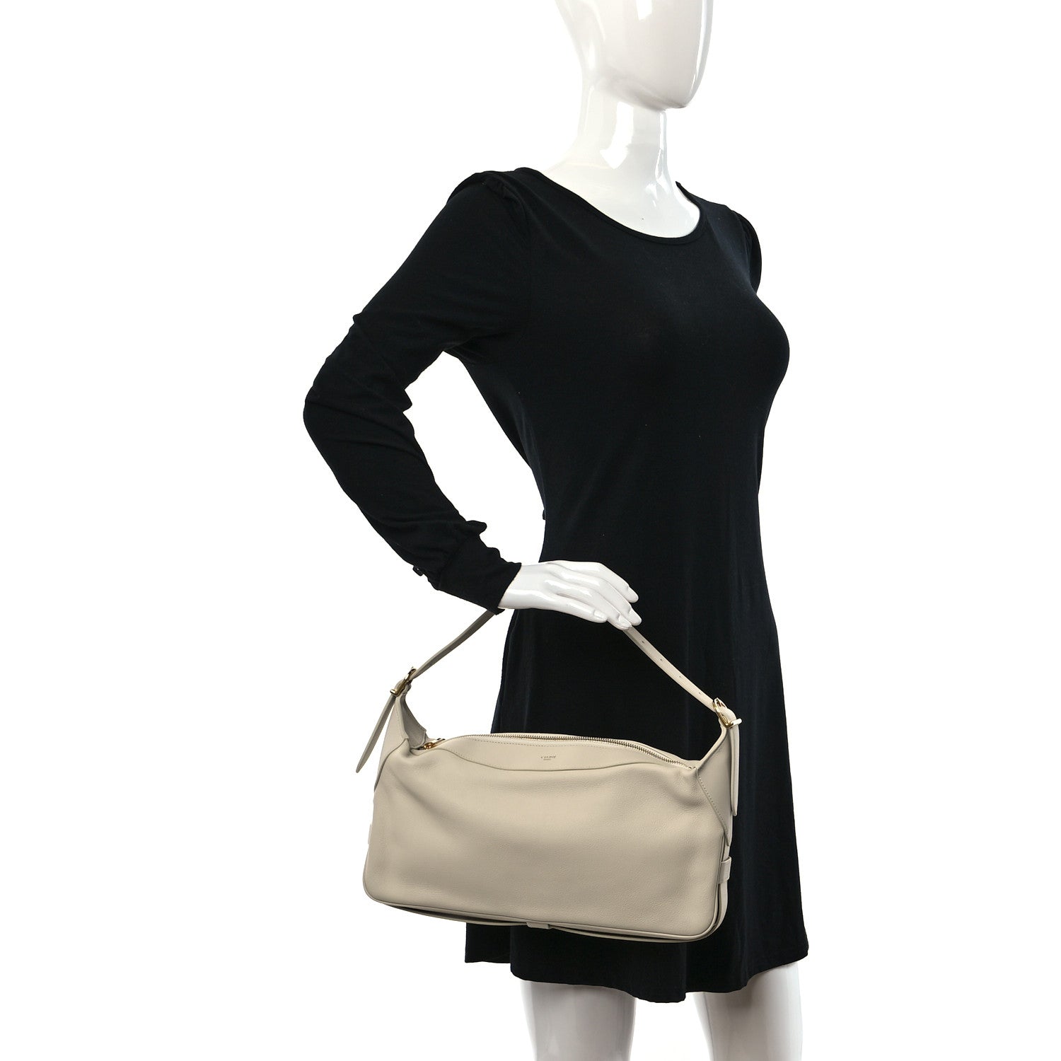 Celine Supple Calfskin Medium Romy Shoulder Bag Rice 3 of 9