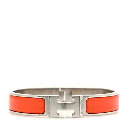 Hermes Enamel Narrow Clic Clac H Bracelet GM Orange 1 of 5