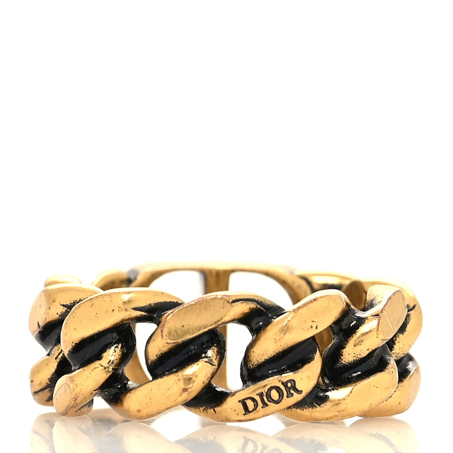 Christian Dior Metal Montaigne 30 Chain Ring S Antique Gold 3 of 5