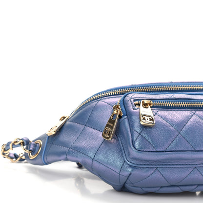 Chanel Iridescent Calfskin Quilted All About Waist Belt Bag Blue 9 of 11