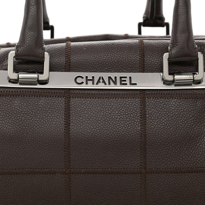 Chanel Caviar Square Stitched Large Satchel Dark Brown 9 of 16