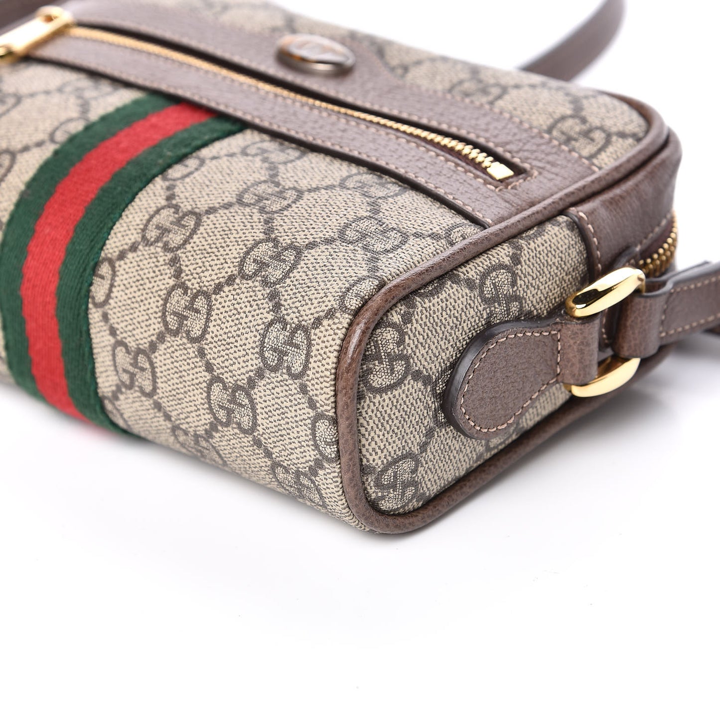 GG Supreme Monogram Web Mini Ophidia Shoulder Bag Brown