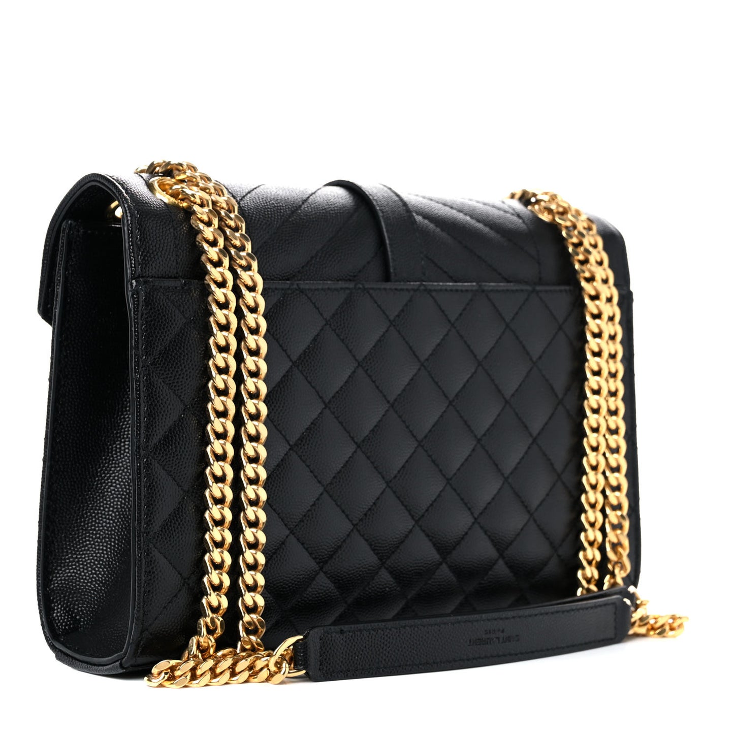 Grain De Poudre Textured Mixed Matelasse Triquilt Medium Monogram Satchel Black