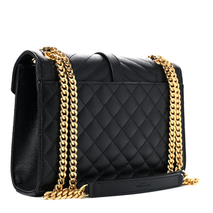Saint Laurent Grain De Poudre Textured Mixed Matelasse Triquilt Medium Monogram Satchel Black 5 of 11