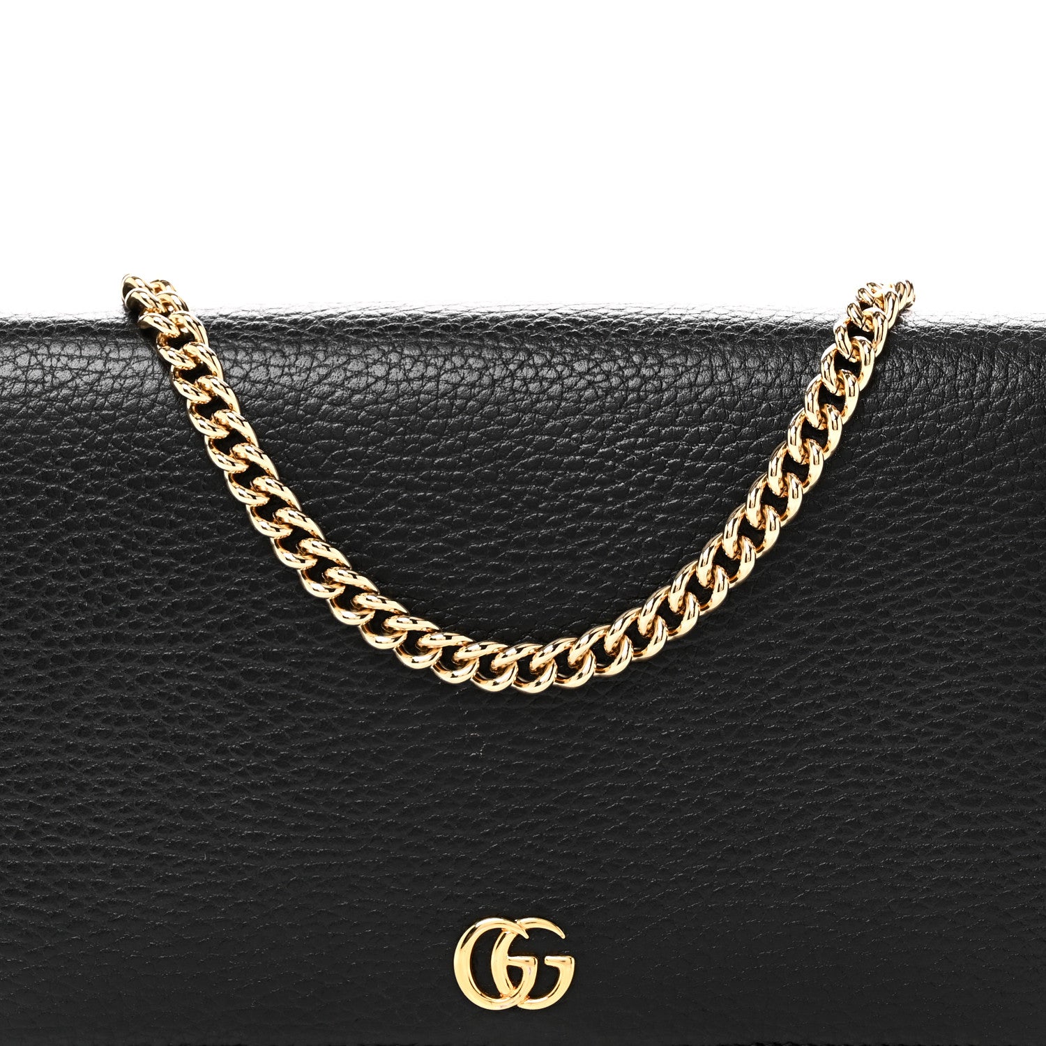 Gucci Calfskin Mini GG Marmont Chain Wallet Black 8 of 10