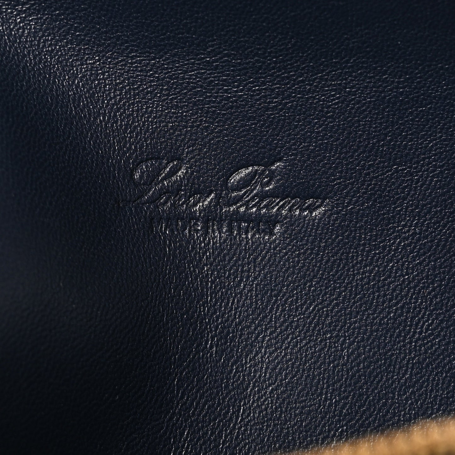 Grained Calfskin L19 Extra Pocket Pouch Navy Blue