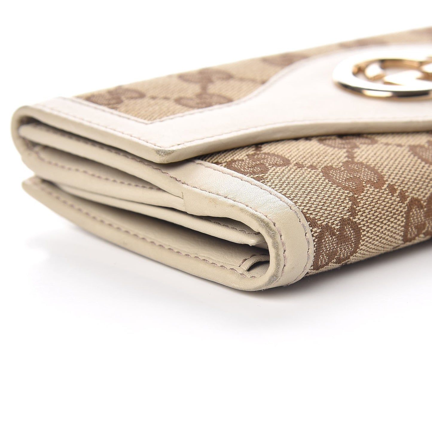 Monogram Margaux Calfskin Sukey Continental Organizer Wallet Beige Ebony Mystic White