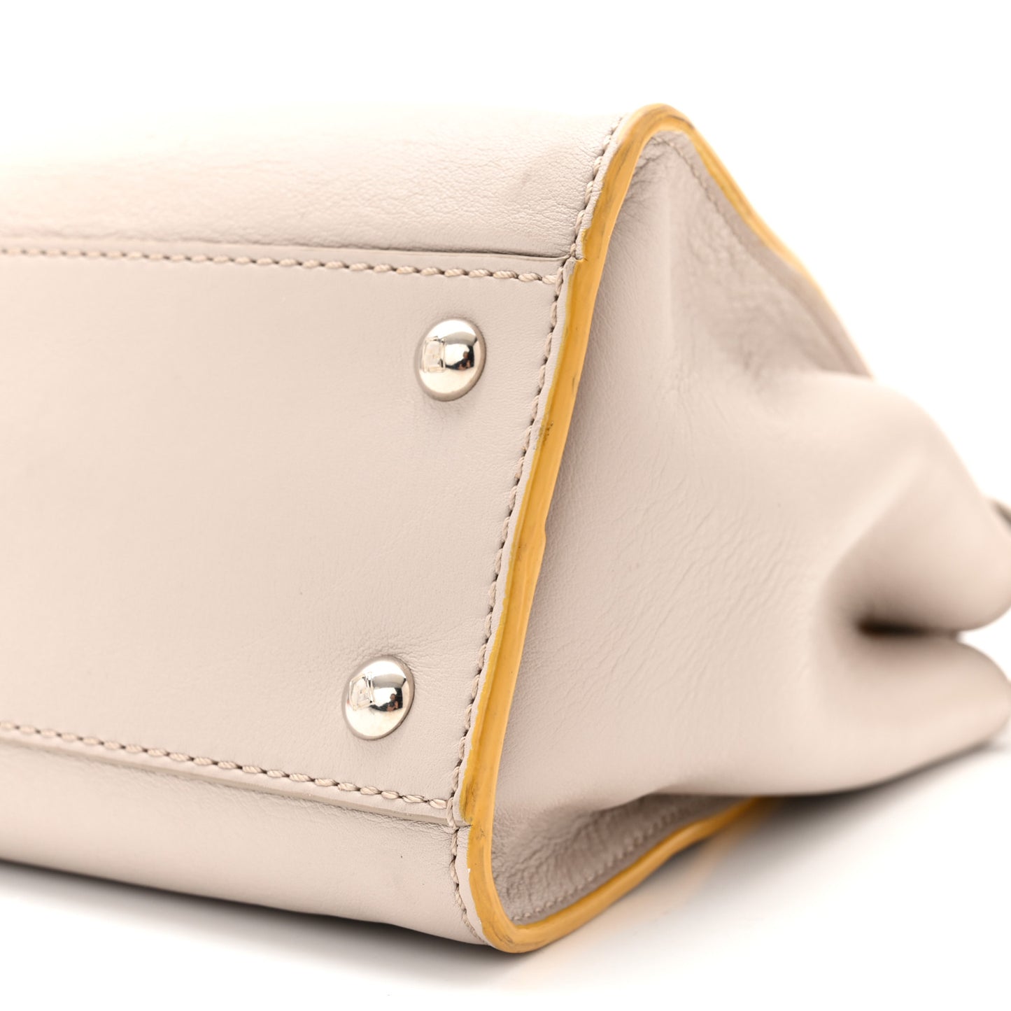 Vitello Seta Burro Medium Peekaboo Iconic Satchel Grigio Polvere Mattone