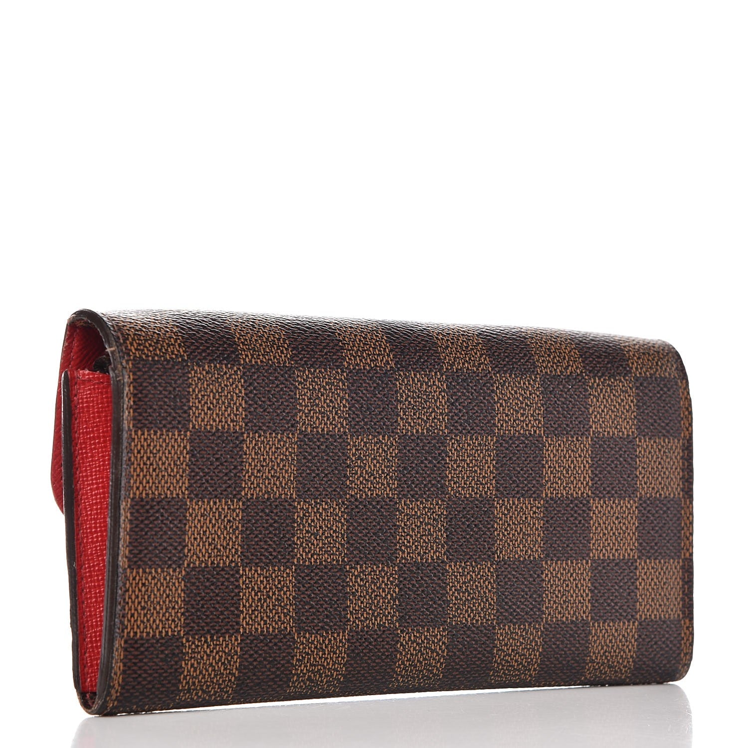 Louis Vuitton Damier Ebene Emilie Wallet Red 3 of 13