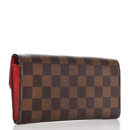 Louis Vuitton Damier Ebene Emilie Wallet Red 3 of 13
