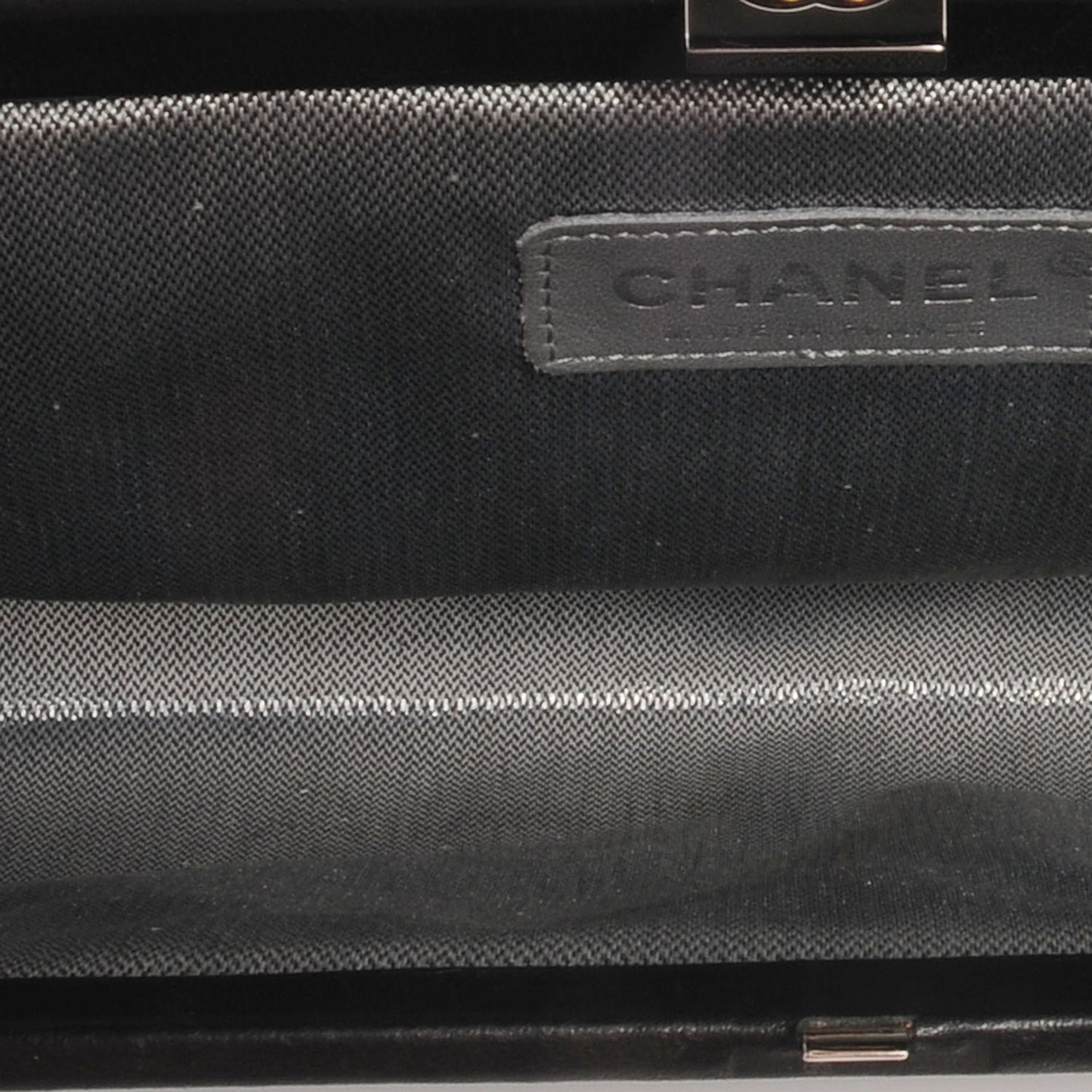 Lambskin Vertical Quilted Mademoiselle Clutch Black