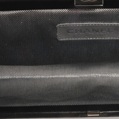 Chanel Lambskin Vertical Quilted Mademoiselle Clutch Black 5 of 7