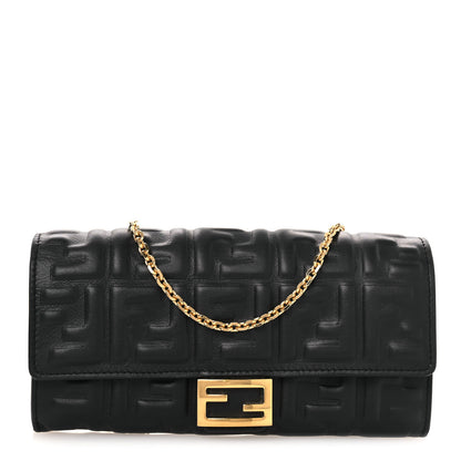 Fendi Nappa Matisse FF Embossed Continental Wallet Black 1 of 12