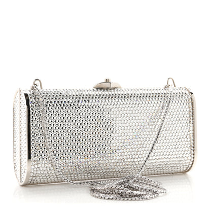 Judith Leiber Swarovski Crystal Minaudiere Clutch Silver 4 of 10