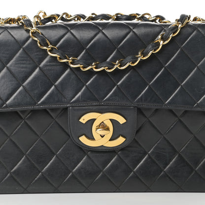 Chanel Lambskin Quilted XL Jumbo Single Flap Black 9 of 19