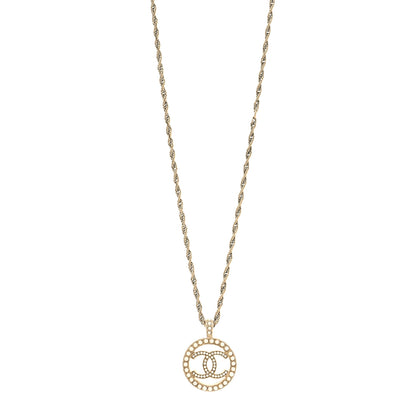 Chanel Pearl CC Round Pendant Necklace Gold 1 of 5