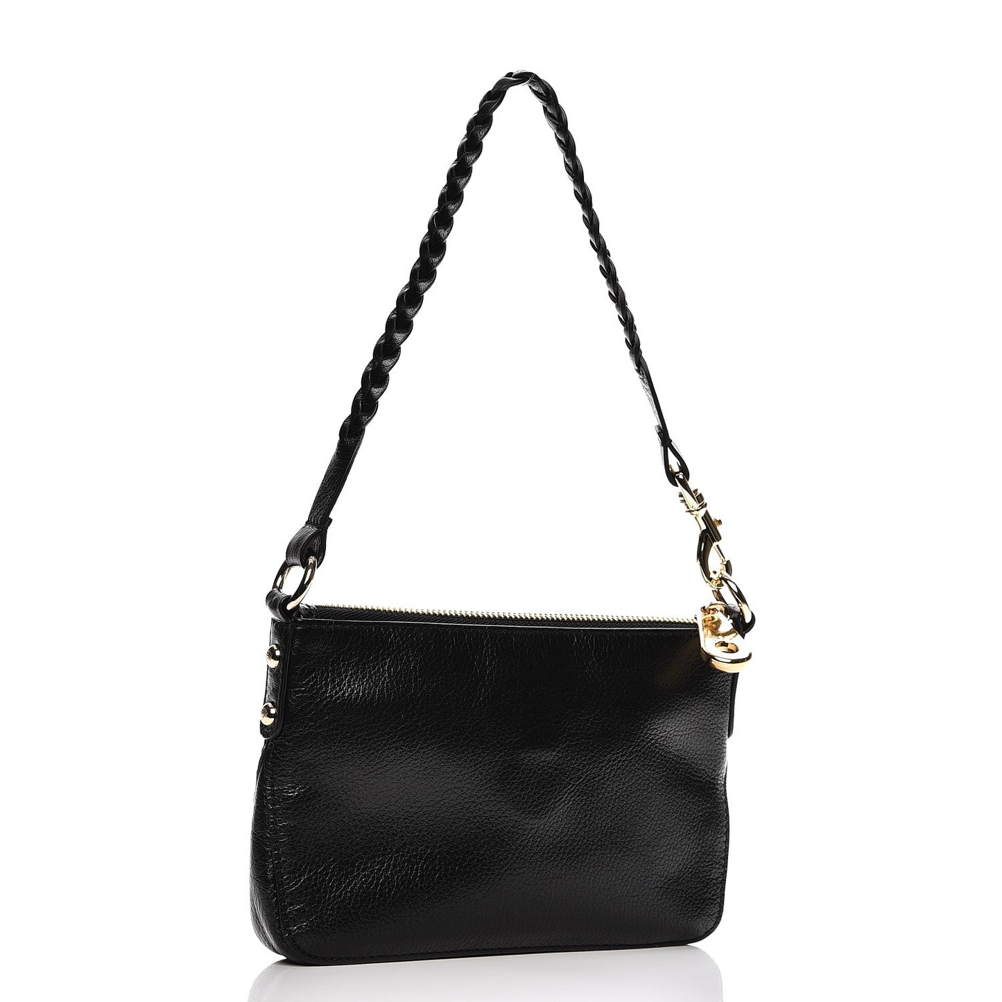 Soft Spongy Calfskin Daria Wrist Clutch Black