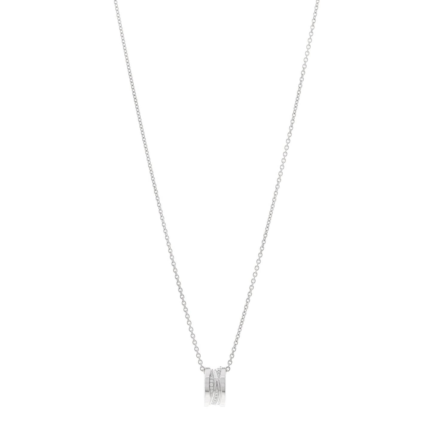 18K White Gold Diamond B.Zero1 Legend Pendant Necklace