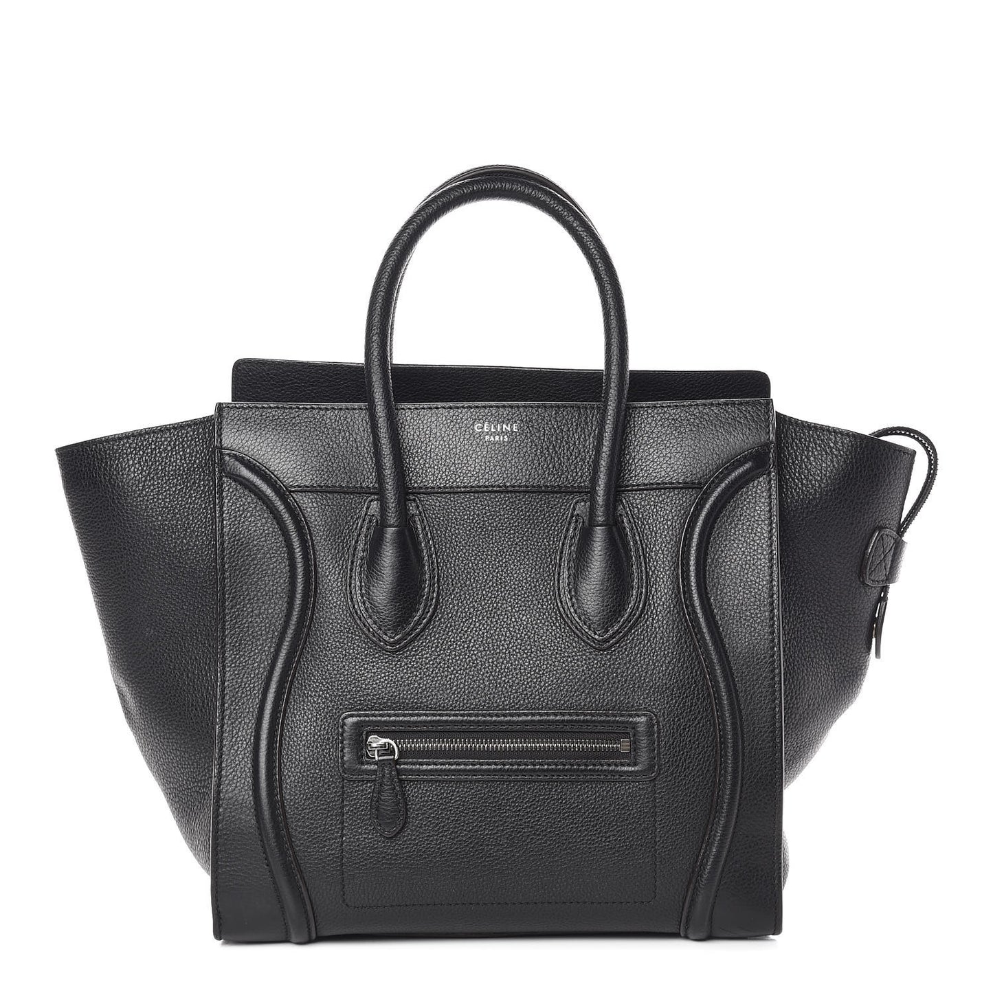 Drummed Calfskin Mini Luggage Black