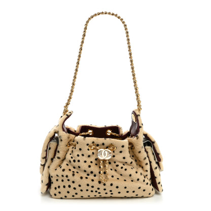 Chanel Pony Hair Mini Chanel 25 Handbag Beige Black 1 of 10