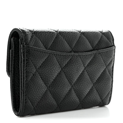 Chanel Caviar Quilted Flap Card Holder Wallet Black 3 of 8