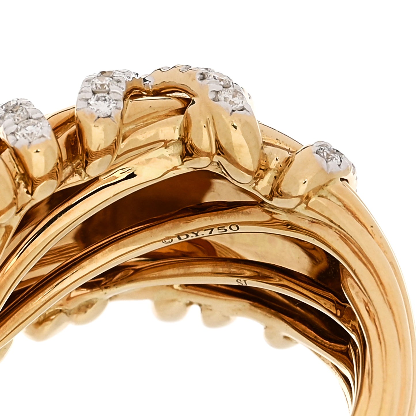 18K Yellow Gold Diamond 15mm Helena Ring 52 6