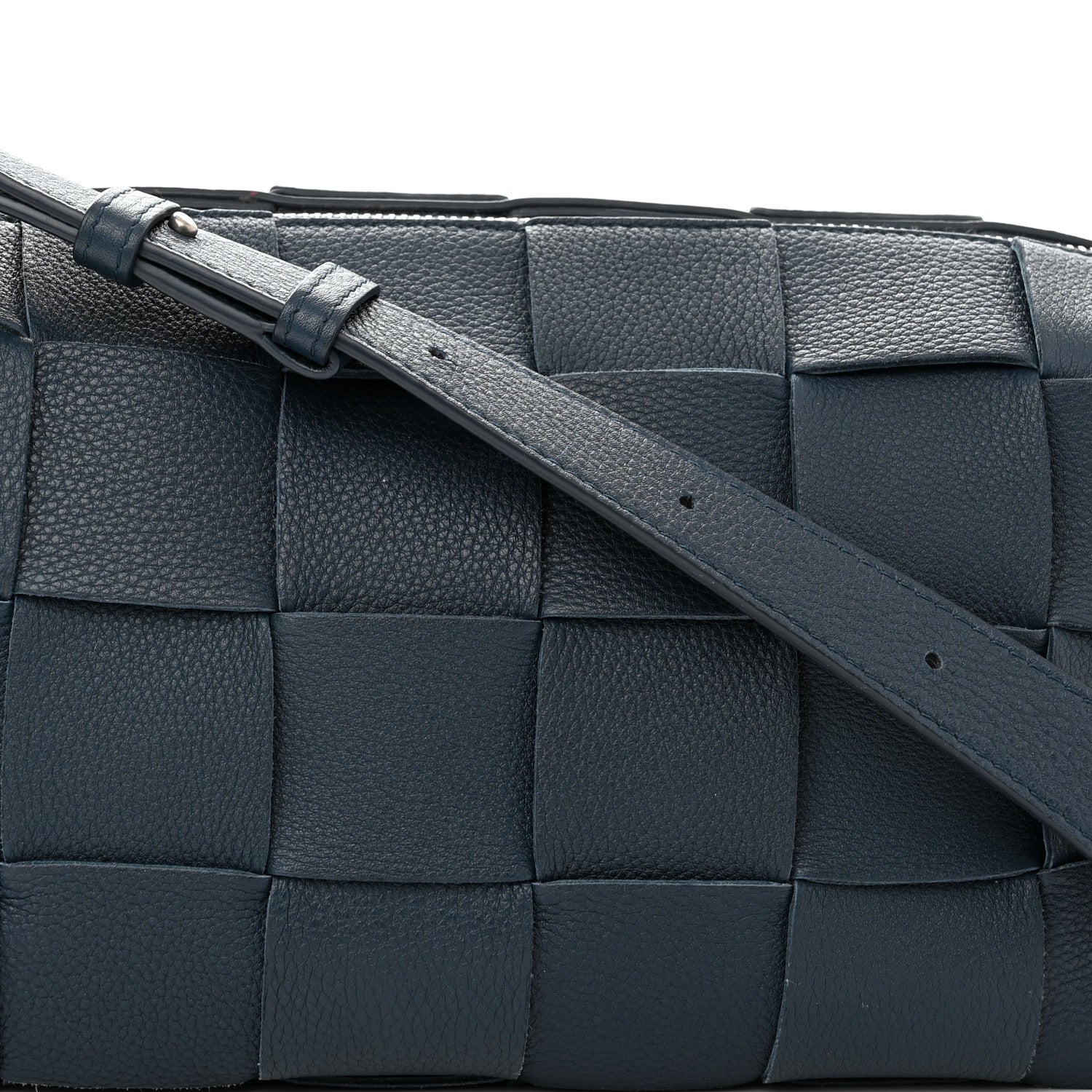 Bottega Veneta Grained Calfskin Maxi Intrecciato Brick Cassette Bag Deep Blue 8 of 11