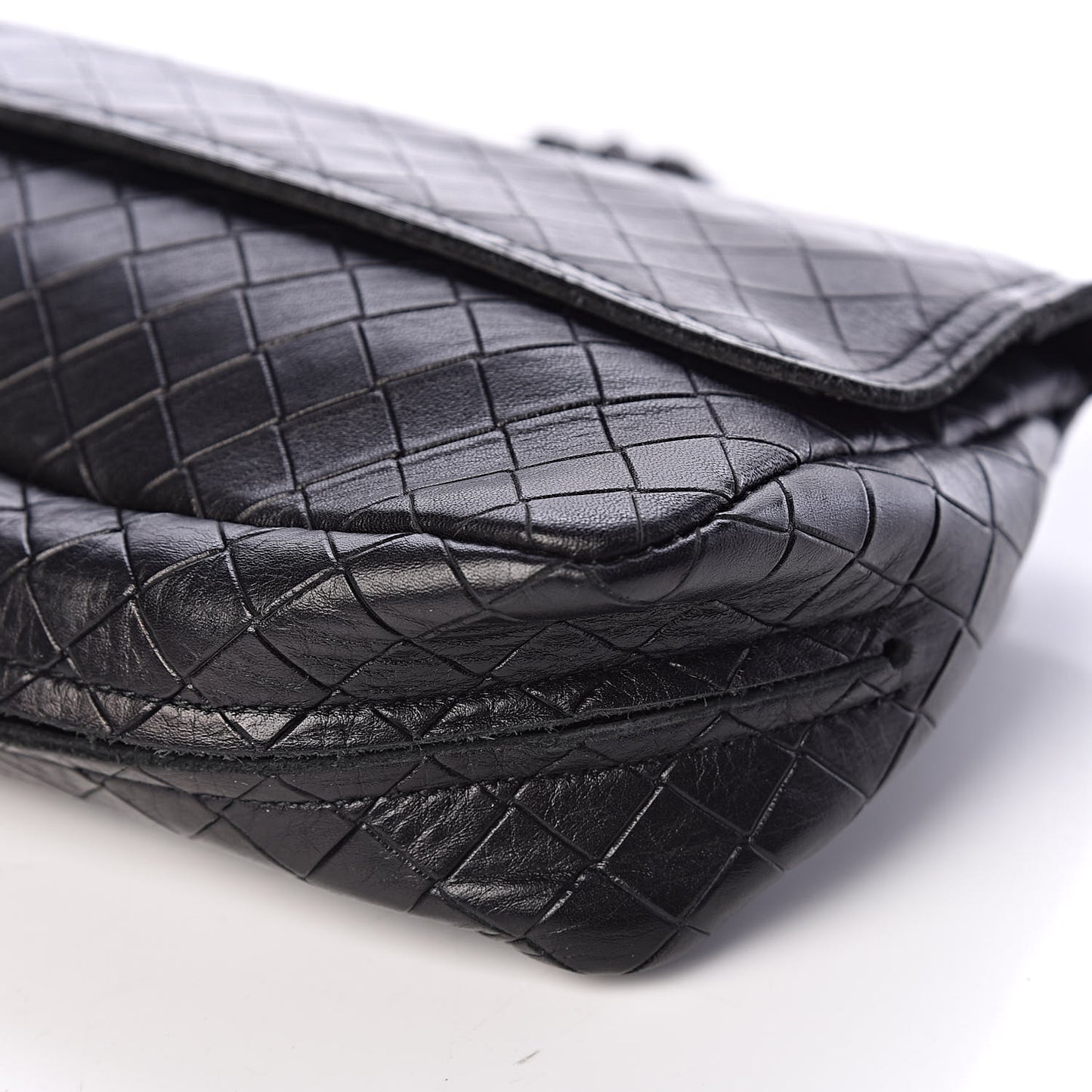 Nappa Intrecciato Mini Chain Messenger Black