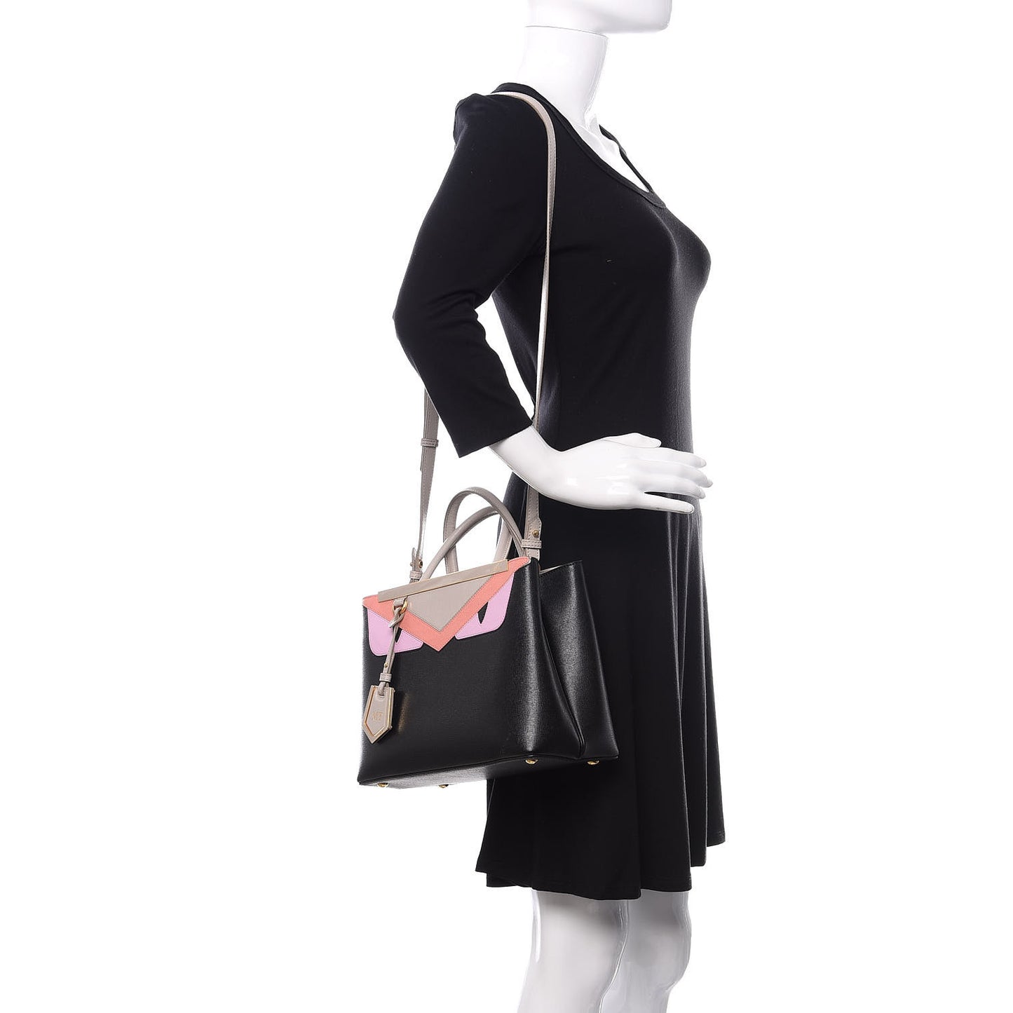 Vitello Elite Monster Petite 2Jours Tote Multicolor Black Grigio Polvere Multicolor