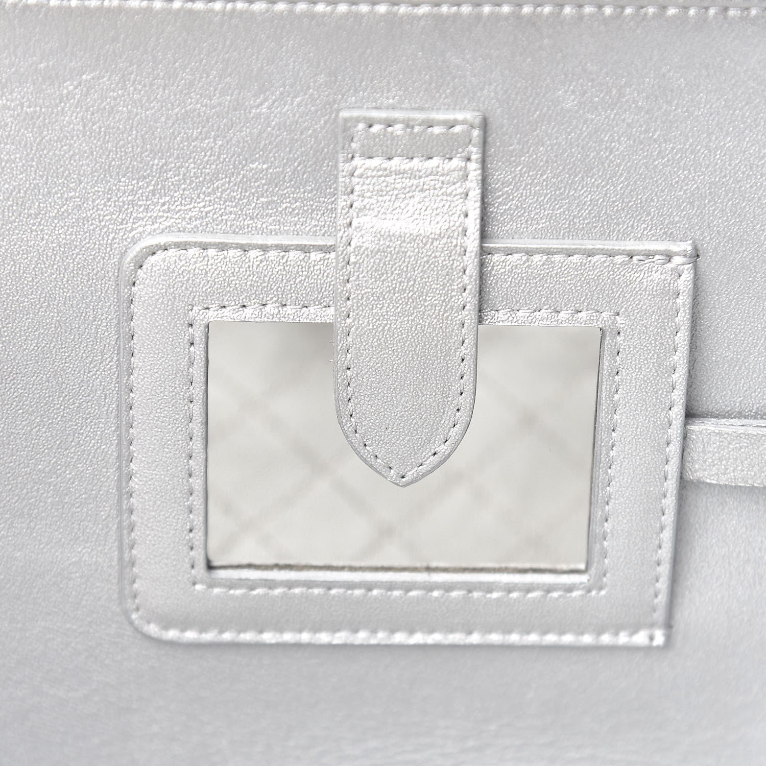 Chanel Metallic Caviar Quilted Large CC Filigree Vanity Case Silver 8 of 11
