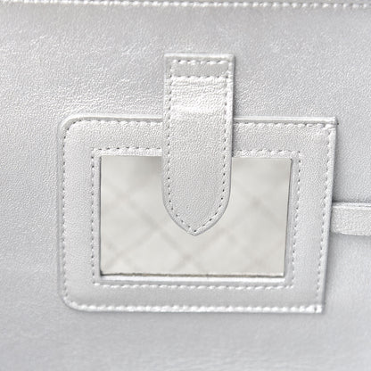 Chanel Metallic Caviar Quilted Large CC Filigree Vanity Case Silver 8 of 11