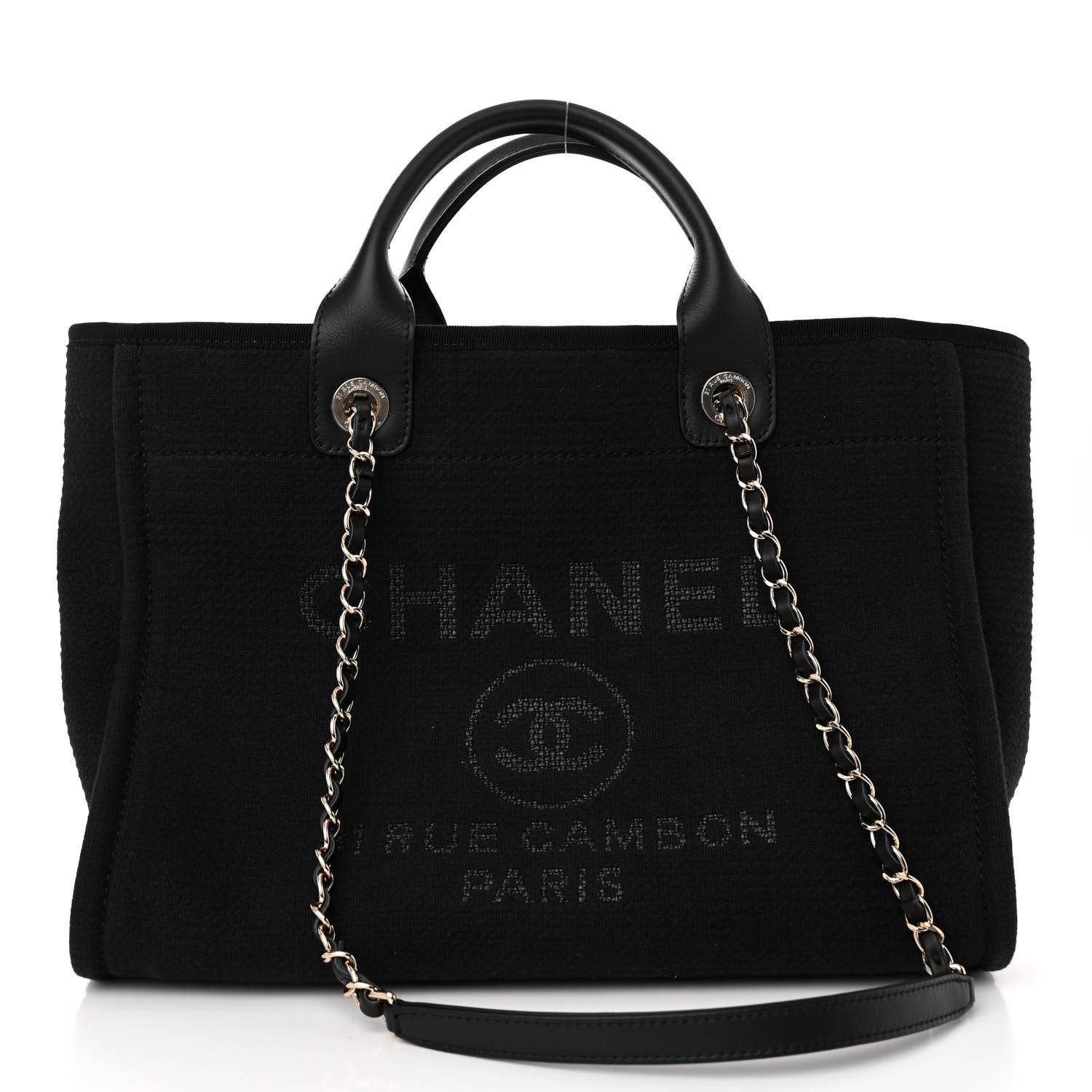 Chanel Mixed Fibers Small Deauville Tote Black 3 of 11